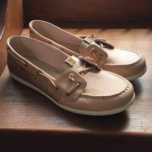 Women's Tan Sparkly Sperry's Size 8.5